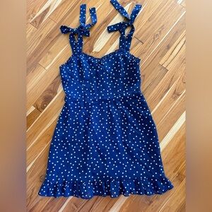 Summer Navy Polka Dot Dress